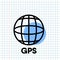 GPS Navigation Icon Sign Concept, Vector Graphic Design of Direction Navigator Symbol for Travel Destination., Traffic Label and