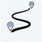 GPS Navigation Icon Sign Concept, Vector Graphic Design of Direction Navigator Symbol for Travel Destination., Traffic Label and