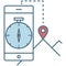GPS navigation mobile application vector flat icon