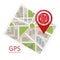 GPS navigation. Navigation search for banks and exchange locations. Vector illustration in flat style.