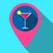 Gps navigation style vector icon with drink. Flat cocktail