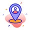 GPS, pin, location, signal fully editable vector icon