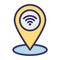 GPS, pin, location, signal fully editable vector icon