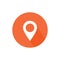 Gps pointer location round icon long shadow