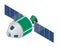 GPS satellite. Flat vector isometric illustration. Wireless satellite technology.