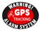 Gps tracking with alarm system. Warning sign anti thieves for vehicle security.