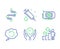 Gpu, Recovery data and Safe time icons set. Timeline, Medical syringe and Employee results signs. Vector