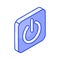 Grab this amazing isometric icon of power button, shutdown button