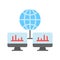 Grab this carefully designed icon of global network in modern style, premium icon