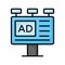 Grab this creatively crafted icon of advertisement board in trendy style