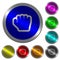 Grab cursor luminous coin-like round color buttons