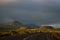 Grabrok Volcanic Crater Inactive Volcano with Green Moss in Iceland