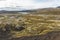 Grabrok volcano crater landscape view, ring road, Iceland