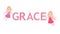 Grace female name with cute fairy