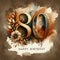 Graceful 80th Birthday Numeral with Earthy Elegance