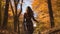 Graceful Autumn Stroll A Woman\\\'s Journey Through The Fall Forest