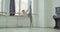 Graceful ballerina practicing standing split