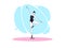 Graceful ballerina woman in outline minimalist style. Ballet dancer stands on one leg, bends second leg, lifts up hand