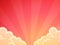 Graceful beautiful red sunset, Vector background illustration, Wallpaper with juicy color of sunburst at dawn