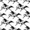 Graceful black horses seamless pattern