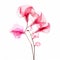 Graceful Blooming Flowers On White Background: Minimalist 3d Illustration