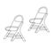 Graceful chairs for street cafe. Continuous line drawing illustration