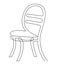 Graceful chairs for street cafe. Continuous line drawing illustration