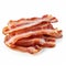 Graceful Curves: A Striped Bacon Pile On White Background