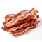 Graceful Curves: A Stunning Pile Of Bacon On White Background