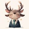 A graceful deer software engineer cartoon style