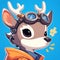 A graceful deer software engineer cartoon style