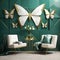 Graceful Elegance Butterflies in Interior with Two White Armchairs