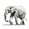 Graceful Elephant: A Stunning Digital Painting In Ink Wash Style