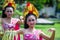 Graceful female Balinese dancer
