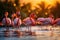 Graceful Flamingos in Tropical Paradise