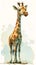 Graceful Giants: A Digital Portrait of a Giraffe in Taupe, Surro