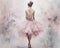 graceful girl in a ballet dress drawn in watercolor back