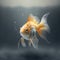 Graceful Goldfish Swimming in a Serene Gray Background for Your Aquarium Needs.