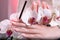 Graceful Hands: Pink Spring Manicure and White Orchids