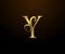 Graceful Initial Y Gold Letter logo. Vintage drawn emblem for book design, weeding card, brand name, business card, Restaurant,