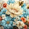 Graceful ivory and blue flowers in a tranquil botanical display. AI generation