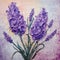 Graceful Lavender Bouquet: Impasto Texture In Traditional Oil-painting Style