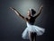 Graceful little White Swan posing in studio