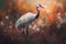 A graceful and majestic crane in a field. Generative AI