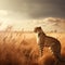 Graceful Majesty Cheetah in a Wheat Field