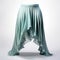 Graceful Movement: 3d Illustration Of A Green Troubadour Style Skirt