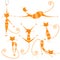 Graceful orange striped cats for your design