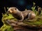Graceful Otter\\\'s Dance in Nature\\\'s Embrace