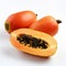 Graceful Papaya Image With Seeds On White Background