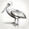 Graceful Pelican Stand Vector Illustration With Extended Beak